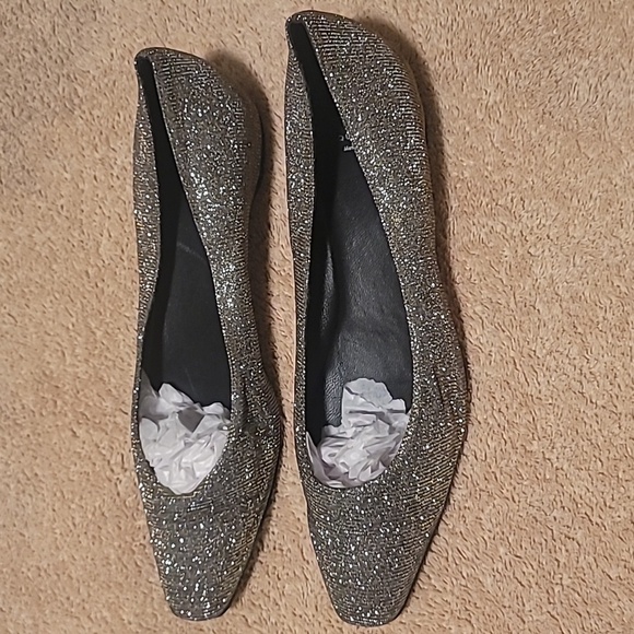 AQUATALIA MARCELLA GLITTER BALLET FLATS Women's Size 9.5. Gold Silver - Picture 2 of 7